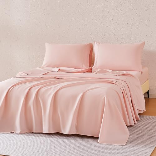 Amazon Basics Sheet Set Cationic 4-Piece Bedding Set, Wrinkle Free and Easy Fit, Easy Care Bedding...