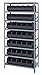 Quantum 1875-461BK Shelving Unit, 18"D x 36"L x 75"H, Carbon Steel, Galvanized with Black Bins