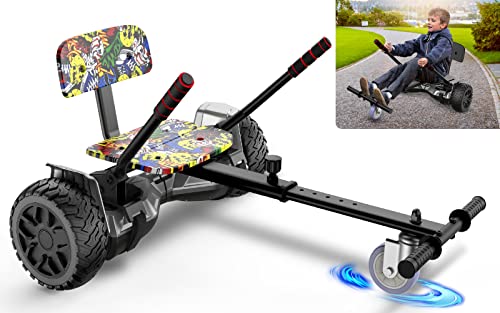 CBD Hoverboard Seat Attachment, Go Kart Accessory Hover Board for Kids Adults- Adjustable suit 6.5”/ 8”/10” Hoverboards Fit Most Rider Height- Durable Easy Install Use - HoverBoard Not In-graffiti