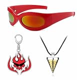 LAFENISimon Necklace Sunglasses Gurren Lagann Keychain for Gurren Lagann Cosplay Prop Accessories