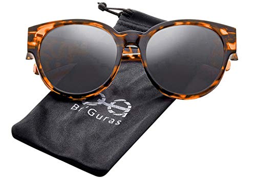 Br’Guras Polarized Oversized Fit over Sunglasses Over Prescription Glasses with Cat Eye Frame