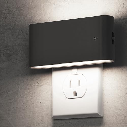 Image of L LOHAS LED Night Light, Dimmable Modern LED Night Lights Plug into Wall,Dusk to Dawn Sensor Night Lights for Kid, 0-100LM 5000K Nightlight for Hallway Bedroom Stairway