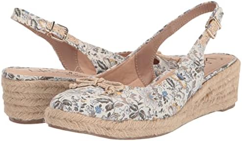 LifeStride Womens Keepsake Espadrille Wedge Slingback Green Multi Floral 7.5 W | Image 6
