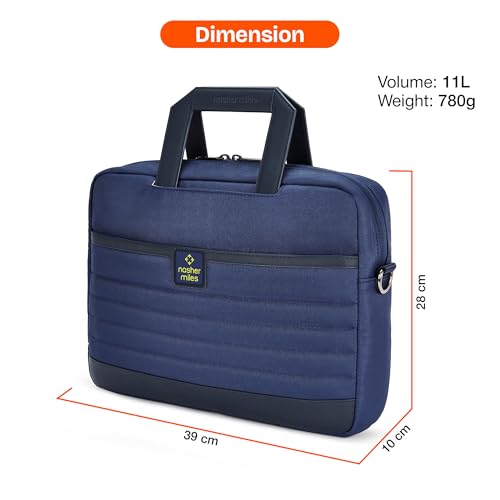 Image of Nasher Miles Briefcase & Messenger Bag | Lightweight PU & Polyester with Adjustable Strap, Fits Laptop | Ideal for Office & Travel | for Men & Women