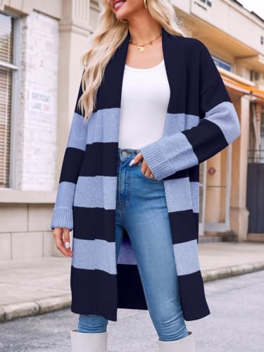 Image of Saodimallsu Womens Long Cardigan Sweaters Chunky Open Front Oversized Slouchy Knit Fall Trendy Coatigan Jackets