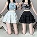 kakarin choyx Womens Fashion Mini Skirt Y2K Casual High Waist A-Line Elastic Waist Lace Puffy Skirt M Black