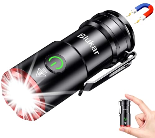 Blukar Taschenlampe LED Mini Aufladbar, EDC Torch mit Magnetbasis & Clip – Ansicht 1