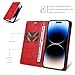 Jiajihua Cover Compatible with Huawei Y5 2018 / Y5 Prime 2018,Compatible with Honor 7A mini / 7S / Play 7 Magnetic Closure Flip Stand Wallet PU Leather Card Slot Phone Case Red