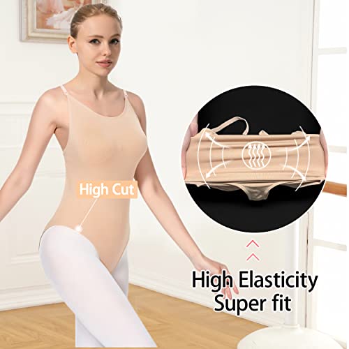 Image of WYHDY Women and Girls Camisole Undergarment Leotard Ballet Briefs Seamless Underwear Dance Wear