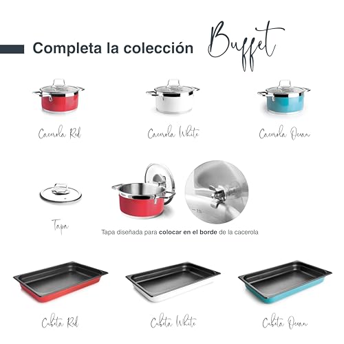 Cubeta induction Lacor roja con antiadherente QuanTanium para horno 8