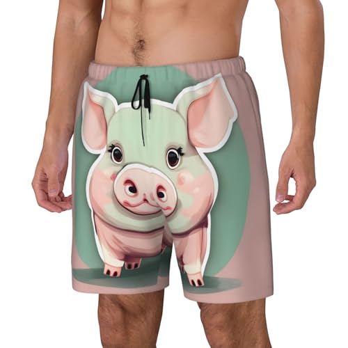 Short de bain pour homme en polyester avec doublure de compression