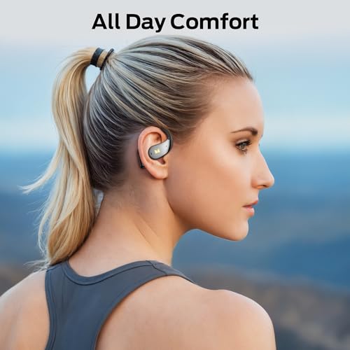 Image of Monster Open Ear AC328 Wireless Earbuds, Open Ear Headphones 32H Playtime, Lightweight Comfort Bluetooth Earbuds, Bluetooth 6.0 Earphones Stereo Sound, Water Resistant Design for Sports, Black