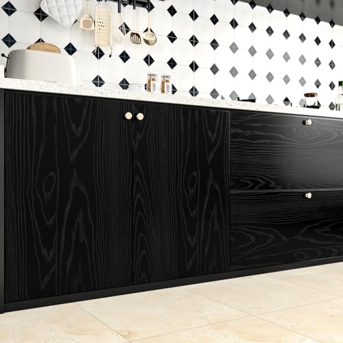 Papel de contacto de madera negra WESTICK vinilo decorativo premium para pared y puertas 5