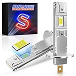 SUPAREE H1 LED Headlight Bulb H1 Canbus Error Free LED H1 Bulb 6500K 20000LM 80W 12V 1:1 Mini Size Fanless Conversion Kit for Car IP68 Waterproof Plug and Play 2Pcs