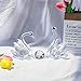 YWHL 25th Anniversary Crystal Swan Gifts for Wife, 25 Year Wedding Anniversary for Couple, Swan Figurine with Silver Diamond, Romantic Gifts Birthday Gift for Her Him (Silver)