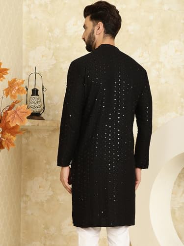 Sojanya (Since 1958 Men'S Pure Cotton Embroidered Sequined Only Long Kurta4