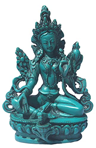 mytibetshop Tara Statue, Small Tara Statue for Home, Green Tara Statues, Blue Tara Statue,Made by Himalayan Artisan in Nepal