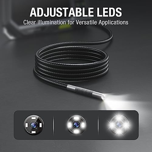 360 Articulating Borescope With 5'' Monitor, Teslong Mechanics Inspection Camera With 4-Way Joystick Articulation, Hd Steerable Endoscope With Light, See In Wall Engine Hole Camera (0.24Inch-5Ft) #TOP4