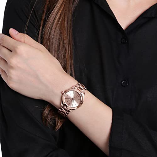 Michael Kors Women's Mini Slim Runway Rose Gold-Tone Watch Mk3513 #TOP4