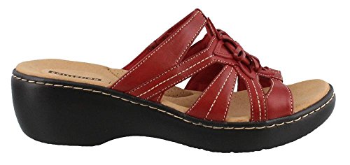 Clarks Women's Delana Venna Platform, red Leather, 9 M US