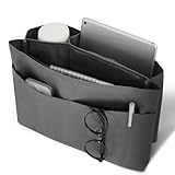 《 バッグの中のごちゃつき解消 》atRise バッグインバッグ 仕切り 軽量 大きめ 3サイズ展開 くすみカラー トートバッグ用 可愛い おしゃれ 収納 (チャコールグレー,L)