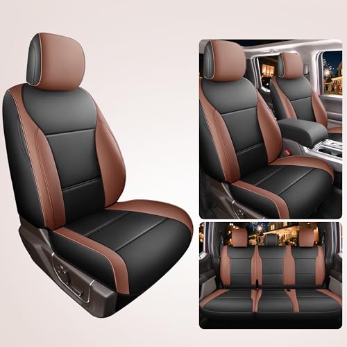 Image of Red Rain Leather Car Seat Covers for 2015-2025 Ford F150 SuperCrew /CrewCab