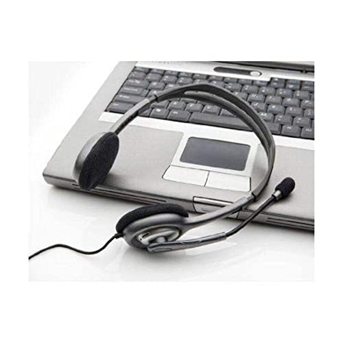 Logitech H110 Wired Headset, Stereo Headphones with Noise-Cancelling Microphone, 3.5-mm Dual Audio Jack, PC/Mac/Laptop - Black Logitech H110 Wired Headset, Stereo Headphones with Noise-Cancelling Microphone, 3.5-mm Dual Audio Jack, PC/Mac/Laptop - Black