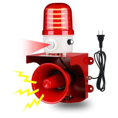 Motion Sensor Alarm with Human Detection,120dB Adjustable Siren & LED Strobe Lights Outdoor Security...