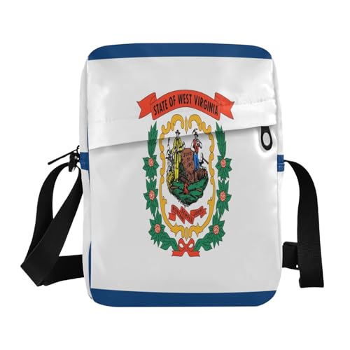 West Virginia State Flag Wv messenger bag for women mens crossbody bag small crossbody purse Adjustable Strap for outdoor sports business