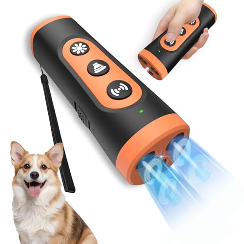 Antibell für Hunde - Ultraschall Anti Bell Gerät Hunde, Handheld Bellenstopper für Kleine & Große Hunde, Innen & Außenbereich, LED Anti Bellen Gerät, Hundebellen-Abschreckmittel für ein Ruhiges Zuhaus