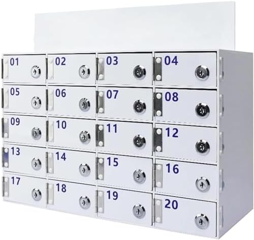 Acrylic Wall-Mounted Cell Phone Locker Box - Secure Storage Cabinet with Lock & Keys for Schools, Factories, Offices - Organize & Protect Devices