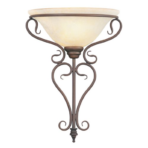 Black Friday - 40% OFF Livex Lighting 6182-58 Wall Sconce with Vintage Scavo Glass Shades, Imperial Bronze