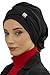 Instant Turban Lightweight Aerobin Scarf Head Turbans For Women Headwear With Unique Accessories Stylish Design, Black