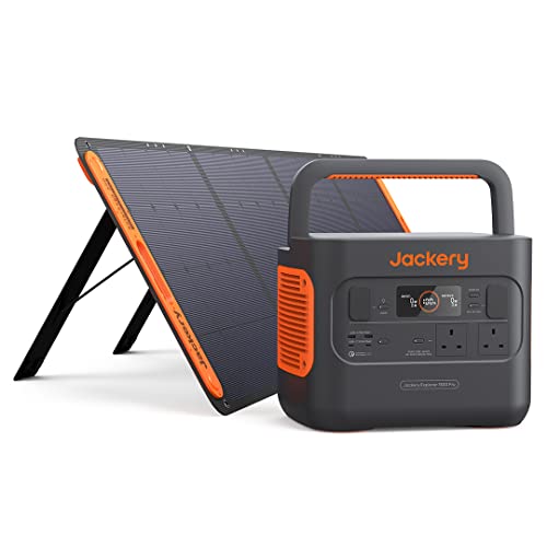 Jackery Solar Generator 1500 PRO, 1512Wh Capacity with 1X Solar Panel SolarSaga 200W for Home Backup, 2hrs Fast Charging, Emergency, Outdoor Camping