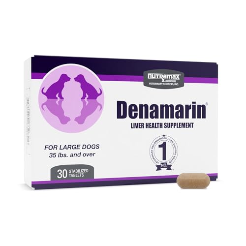 Nutramax Denamarin for Large Dogs Liver Health Supplement with S-adenosylmethionine (SAMe) plus Silybin Liver Support for Dogs Coated Tablets 30 Count