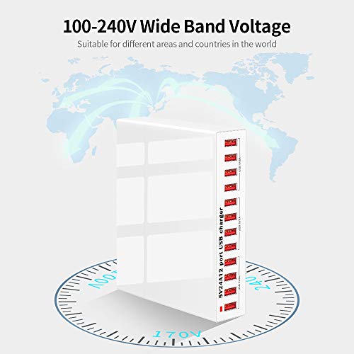 mingzhe Carregador USB X6 12 Portas 5V24A Carregador Inteligente de Carregamento Rápido de Alta Potê