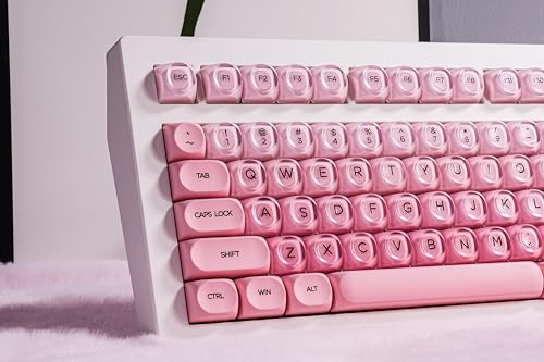 Image of ZORNHER CG870 Foundation Mechanical Keyboard,80% Pink Creamy Keyboard Wireless,Cute Jelly MOA Profile Keycaps,Creamy Sounding Linear Switches,Hot-Swappable,RGB Backlit