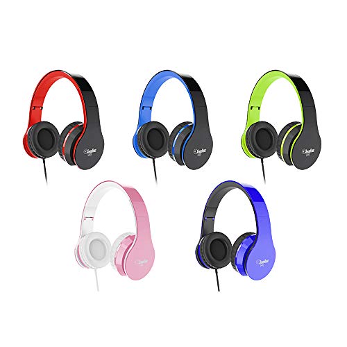 Elecder i40 Headphones with Microphone Foldable Lightweight Adjustable Wired On Ear Headsets with 3.5mm Jack for Cellphones Laptop Computer Smartphones MP3/4 Kindle School (Black/Blue) - Thumbnail 4