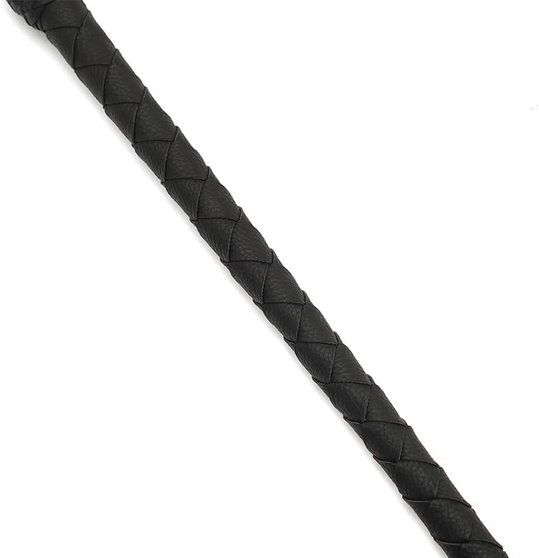 Leather Flogger, Leather Whip Single Tail Whip 1 Metre Length Braided Leather Rider for Equestrian Sports