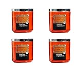 Juego de 4 velas perfumadas en tarro de cristal, velas de Adviento, boda, ambientador, sin hollín, duración de combustión: 30 horas, muchos sabores aromáticos, 7,6 x 7,6 cm (naranja – Fragancia: