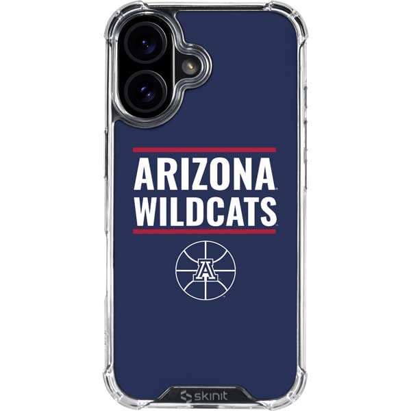 Skinit Clear Phone Case Compatible with iPhone 16 - Officially Licensed University of Arizona Wildcats Basketball Mark Design