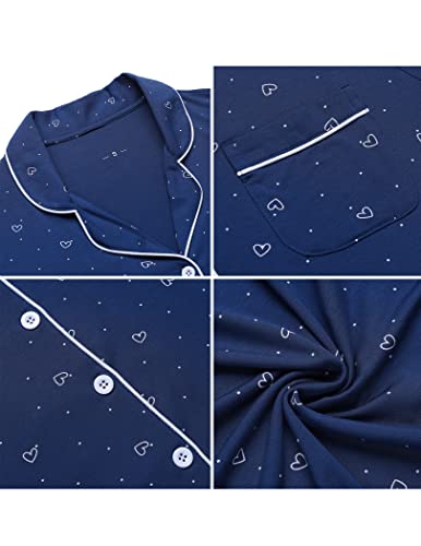 Image of Pjmlifecoco Nightgown for Women Button Down Sleepshirt Short /Long Sleeve Nightdress Soft Modal Sleepwear S-XXL