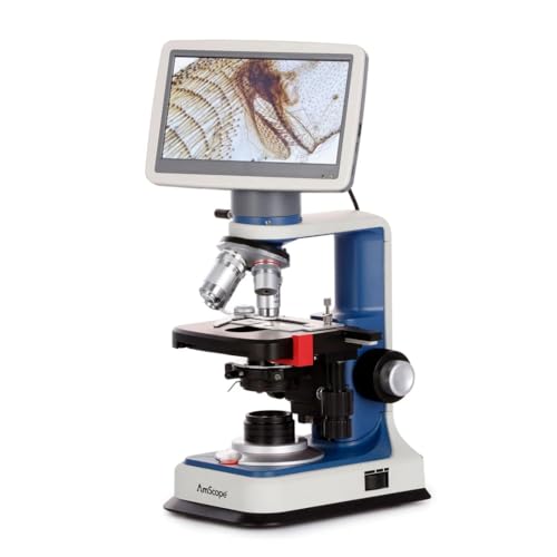 Image of B120C-R 40X-2500X USB-C Rechargeable Battery-Powered Student Binocular Compound Microscope w /3D Two-Layer Mechanical Stage, Achromatic Objectives, LED Illuminator, & 7 inch Digital Display Camera Head