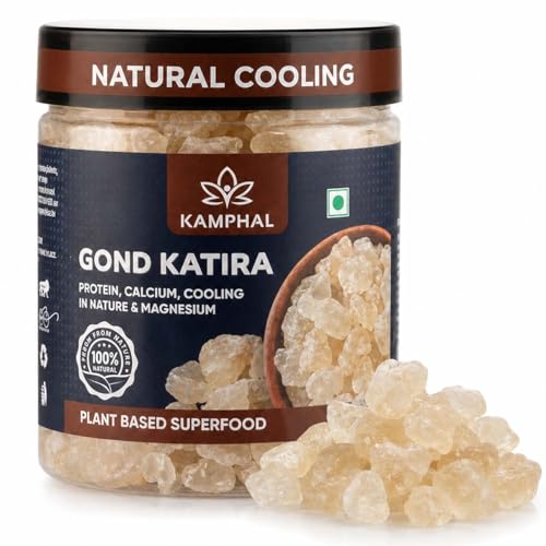 Image of Kamphal Gond Katira Pure 300g | Premium Handpicked Almond Gum (Badam Pisin) | Raw, Unbleached & Therapeutic-Grade | Natural Ayurvedic Coolant for Gut, Skin & Hormonal Harmony