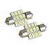 2pcs 31mm 12-SMD 1.25" 12V Festoon Dome Light LED Bulbs + STICKER DE3175 DE3022 DE3021 3175 - White