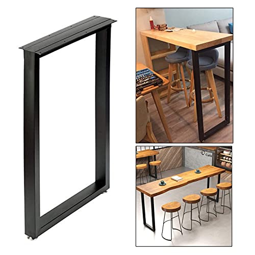 Patas de mesa industriales de metal negro - Patas de acero ajustables y antideslizantes para mesas de comedor, escritorio, bar y centro - 30 x 100 cm (11,8 x 39,4 pulgadas) - Duraderas y res