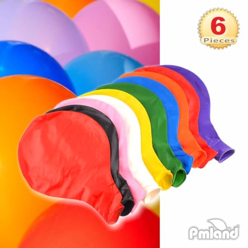 Image of 6 Pcs Orange 36 Inch Giant Balloons for Birthday Party Decorations | Orange 36 inch jumbo balloons for birthdays, weddings, graduations, backdrops, balloon arches, helium use and event decor.