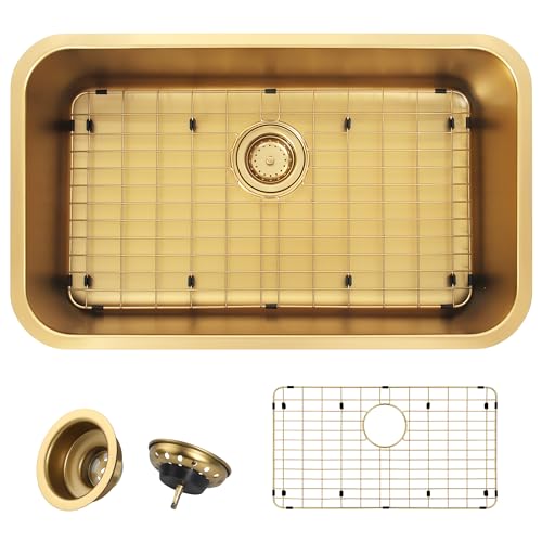MONSINTA Gold Kitchen Sink 30 Inch, SUS304 Stainless Steel