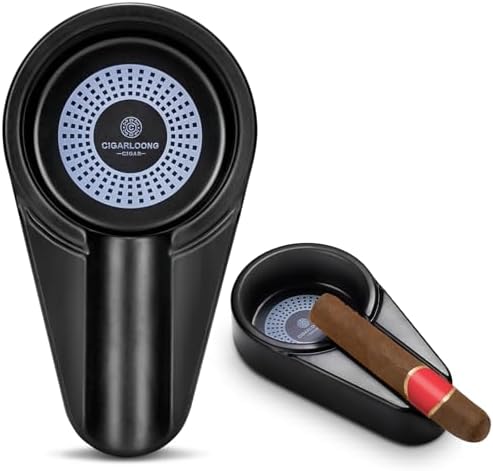 CIGARLOONG Cenicero para puros ligero y portátil, de una sola ran...