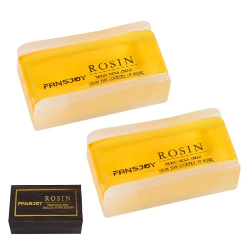 Natural Violin Rosin for Bow 2pcs Square Rosin in Wooden Box for Violin and Cello Perfect for Students Beginners Professional Musicians Violinist